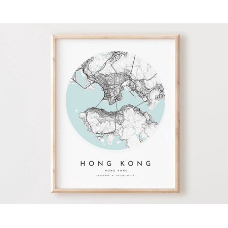 Kna Prints - 1 Pc Poster Hong Kong Map Print, Hong Kong Map City Wall Art, Hong Kong Road Map, Hong Kong Print Street Map Decor, Office Gift, L31V4, UNFRAMED-12x18