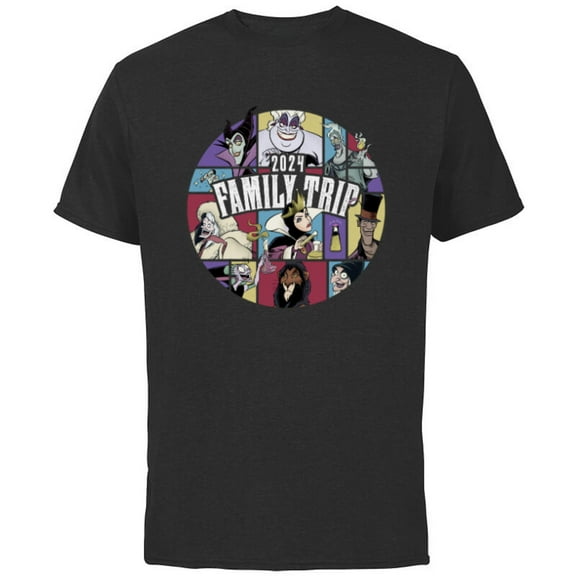 Disney Villains Wicked Circle 2024 Family Trip Vacation - Short Sleeve Cotton T-Shirt for Adults - Customized-Black