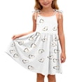 thumbnail image 5 of Vornjynx Girls Casual Dresses Square Neck Sleeveless Hearts Print Kids Trendy Summer Daily Sundress White Size 2, 5 of 9