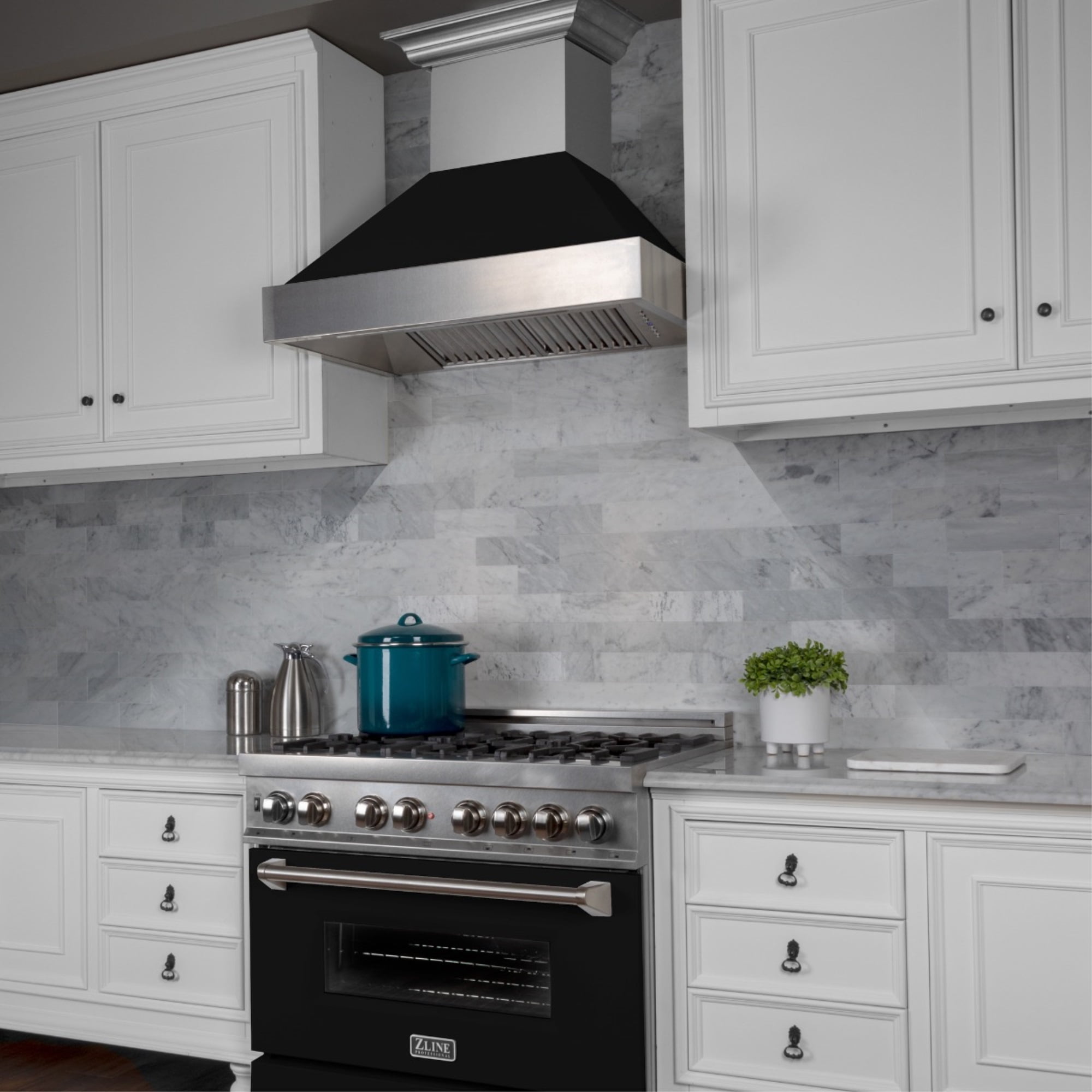 black matte range hood