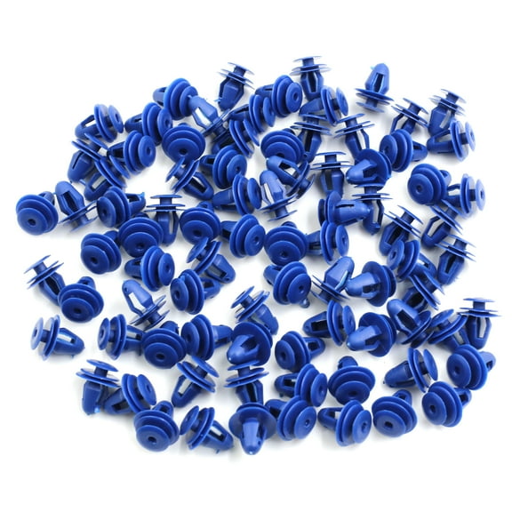 84pcs 10mm Hole Blue Car Truck Fender Trim Plastic Rivets Fastener Clips