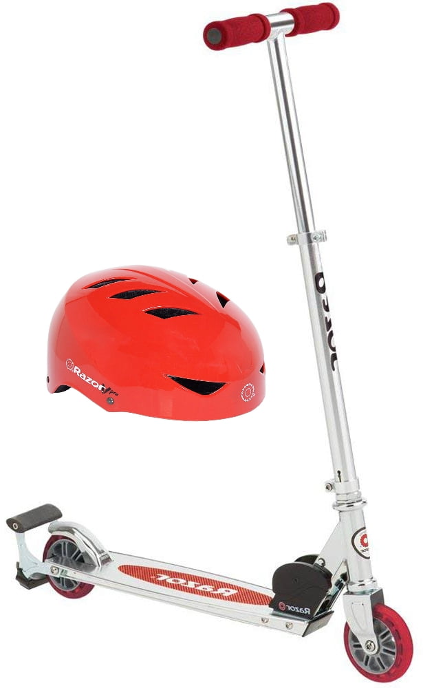 Razor Spark Scooter (Red) with VPRO Youth Helmet (Red)