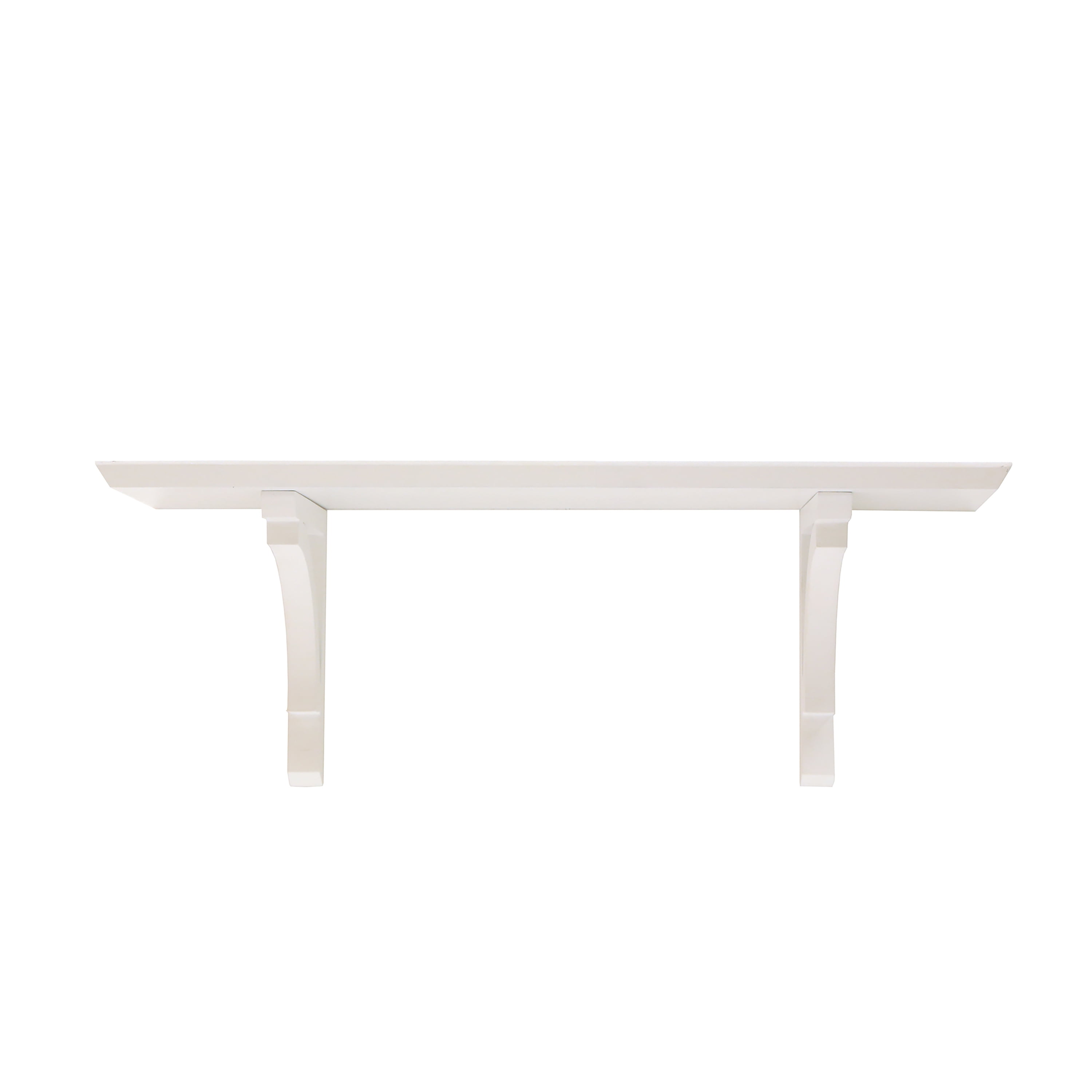 InPlace Shelves, 18Wx7Dx7H, Wood Cottage Bracket Floating Wall Mounted Display Shelf, White