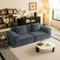 Lovableguy Oversized Compressed Loveseat Sofa,Upholstered Modular Convertible Sectional Couch,Extra Deep Seat,Corduroy Full Sponge Loveseat for Living Room,Bedroom,No Assembly Required,Gray