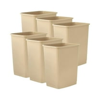 Superio Small 2.5 Gallon Plastic Trash Can, Waste Bin for Under Desk, Office, Bedroom, Bathroom- 10 Qt (6, Beige)