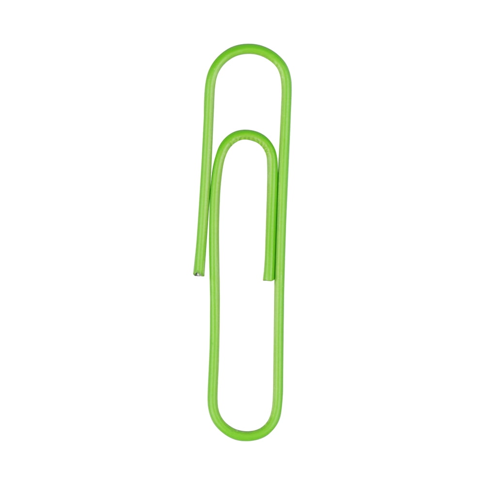 JAM Colorful Jumbo Paper Clips, Large 2 Inch (50.8 mm), Lime Green