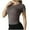 Coffee, variant on Uaswgudfs Women's Yoga Fitness Tee - Crew Neck Stretch Short Sleeve Bodycon Top for Workout & Casual