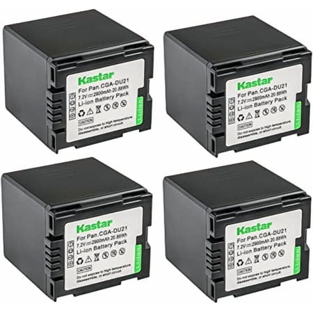 Kastar 4-Pack CGA-DU21 Battery Replacement for Panasonic CGA-DU06 CGA-DU07 CGR-DU07 CGA-DU12 CGR-DU12 CGA-DU14 CGR-DU14 CGA-DU21 CGR-DU21 Battery NV-GS37 NV-GS38 NV-GS40 NV-GS44 Camera