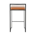 thumbnail image 5 of Fuji Contemporary Stackable Counter Stool In Black With Camel Faux Leather Cushion - Set Of 2, 5 of 7