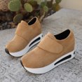thumbnail image 3 of Women's Vintage Suede Platform Dress Shoes Wedge Non Slip Dress Loafers Round Toe Slip On Casual Orthopedic Tennis Shoes Brown Size 9, 3 of 5