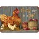 thumbnail image 1 of Hierro Vintage Placa de metal Pollos Pintura rectangular Arte de la pared Decoración de la barra 30x20cm, 1 of 9