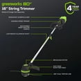 thumbnail image 2 of Greenworks 80V 16′′ Coupe-Bordures Sans Fil Sans Balais (Outil Seulement) – Gâchette à Vitesse Variable, Alimentation par Choc Double Ligne.080 & Léger Ergonomique pour Entretien de Pelouse, Jardin et Cour, 2 of 8