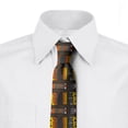 thumbnail image 2 of Tribal Necktie, Pastel Quirky Ethnic Motif, Dress Tie, 3.7", Grey Orange and Mustard, by Ambesonne, 2 of 3