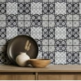thumbnail image 2 of S4Sassy Peel & Stick Vinyl Wallpaper, Geometric Mosaic Tile Wallpaper Contact Paper Waterproof - Gray, 25"x360" ,Textured Finish, Removable Wall Covering for Bedroom, Living Room, Entryways, 2 of 8