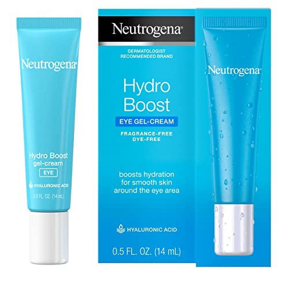 Neutrogena Hydro Boost Eye Cream, Under-Eye Moisturizer with Hyaluronic Acid, Fragrance Free and Non-Comedogenic, 0.5 Oz