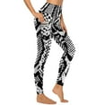 Black White Snakeskin Leggings Sexy Animal Snake Print High Waist Yoga