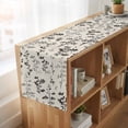 thumbnail image 6 of Table Runners 36 Inches Long Dress Scarves, Black Grey Botanical Farmhouse Kitchen/Dining Table Runner, Short Coffee Tablerunners, Rustic Country Spring Floral Summer Leaf 13x36 Inch, 6 of 9