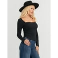 thumbnail image 4 of Jessica Simpson Women's and Women's Plus Aleera Ribbed Knit Top with Lace Trim, Sizes XS-4X, 4 of 6