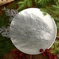 thumbnail image 5 of Artificial Pine Branches Christmas Greenery 2025, Faux Evergreen Needle Stems in Silver, Realistic Plant Sprays for Home Vase Arrangements Holiday Decor Silver, 5 of 8