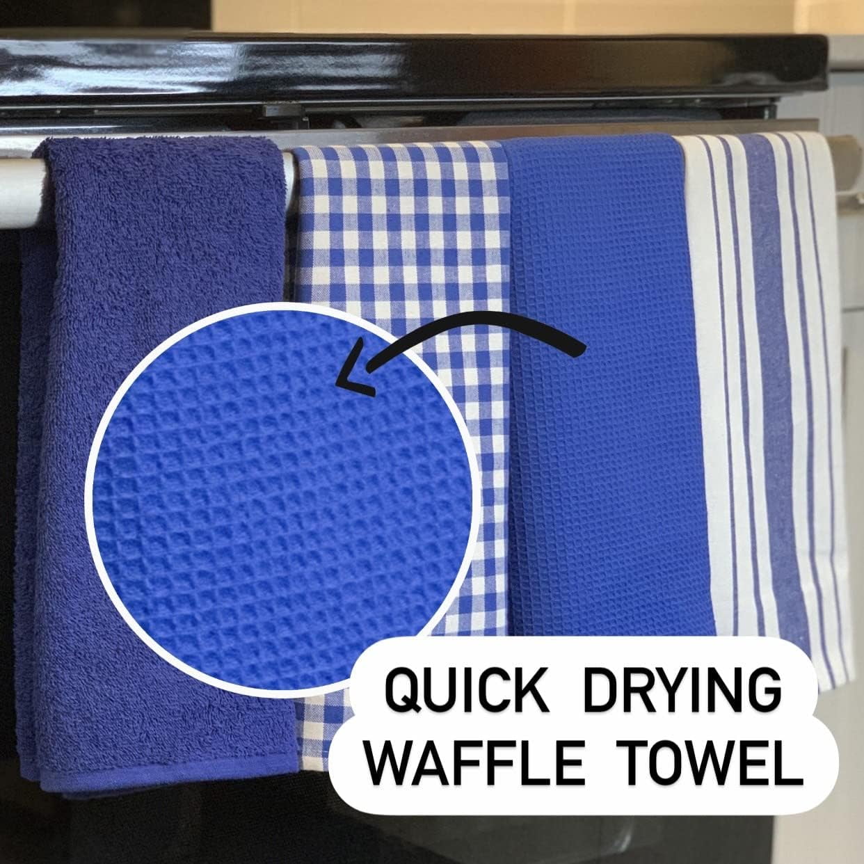 Rainleaf 4 Pack Waffle Funny Kitchen Towels,Absorbent Dishcloths Sets,Cute  Waffle Weave Towel as Decorative Dish Towels,Hand Towels,Flour Sack Tea