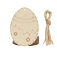 thumbnail image 1 of Colgantes de madera de conejito de Pascua | Decoración DIY para el hogar, mesa, escritorio y TV | Juego de 10 para fiestas de Pascua y decoraciones familiares festivas, 1 of 2