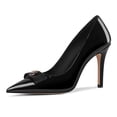 thumbnail image 2 of RONILURN Women's High Heels Pumps Closed Toe Bow Heels Pointed Toe Stiletto Dress Shoes for Women Party Work Wedding Shoes for Bride, 2 of 8