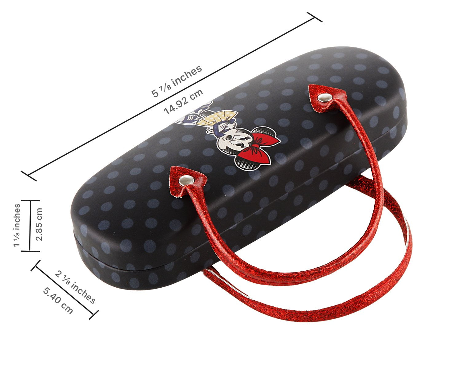 Disney Minnie Mouse Hard Shell Eyeglass Case Clamshell with Handles for