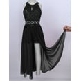thumbnail image 2 of XUNZOO Junior Big Girls High Neck Chiffon Bridesmaid Dress Wedding Party Ball Prom Long Gowns Black 16, 2 of 5