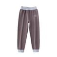 thumbnail image 2 of Boys Girls Fleece Jogger Pants Comfortable Casual Warm Cotton Thicken Leggings Loungewear Thermal Pants Fall Winter Uniform Pants Kids Gray 13Y, 2 of 3