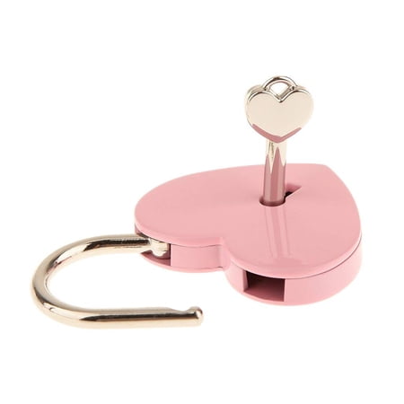 facefd Poartable Heart-shaped Lock Key Set love hardware lock Blessing ...