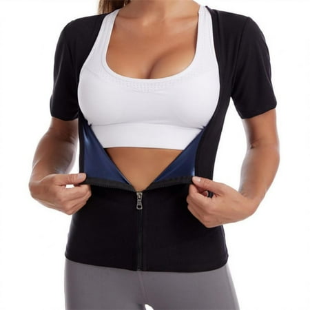 

[Big Clear!]Slim Weight Loss Pu Neoprene Shirts For Women Shaper Vest Waist Trainer Hot Thermal Trainer Waist Hot Sweating Sauna Tops