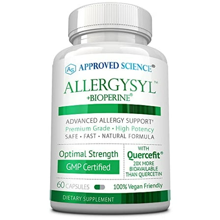 Approved Science Allergysyl - Lower Intensity of Seasonal Allergies, Boost Immunity, Rich in Antioxidants - Vegan Friendly - 60 Capsules - Made in USA