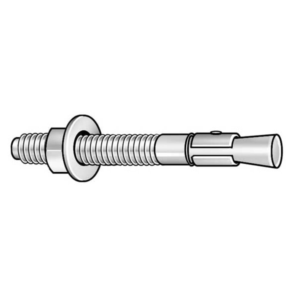 Trubolt Wedge Anchor, 3/4" Dia., 5-1/2" L, Carbon Steel Zinc Plated, 10 PK WS-3454