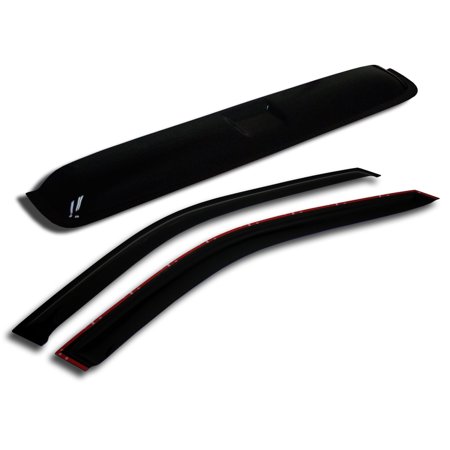 Mini Cooper Type TuningPros WSVT2-683 Window Visor and Sunroof Type 2 For 2007-2013 Mini Cooper - Outside Mount Deflector Rain Guard and Sunroof Dark Smoke 3 Pcs Set Mini Cooper 07 08 09 10 11 12 13 ()