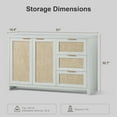thumbnail image 3 of OAKHAM Rattan Sideboard Buffet, 3 Drawer Storage Cabinet for Living Room, Entryway, Pale Oak, 3 of 7
