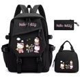 thumbnail image 1 of 3Pcs/set Hello Kitty Anime Backpack for Girl Boy Children Lunch Bags Student Teenager Bookbag Schoolbag Knapsack Women Rucksack, 1 of 5