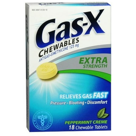 Gas-X Chewables Extra Strength Peppermint Creme 18 ea (Pack of 2)