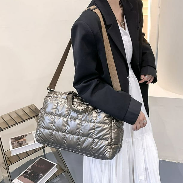 Apmemiss Handbags for Women Clearance Women s Tote Bag Large Shoulder Bag Tote Padded Winter Handbag Space Tote Bag Shoulder Bag Shopping Christmas