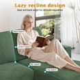 thumbnail image 2 of 106" Corduroy Sofa for Living Room, U Shaped Couch, Wood Frame, Green, 2 of 9