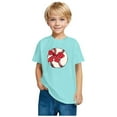 thumbnail image 2 of FamilyThread Toddler Girls Boys Summer Short Sleeve Cotton T-Shirt Bowknot Print Tops Crew Neck Casual Daily Shirt For 3-9Y, 2 of 5