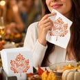 thumbnail image 4 of Thanksgiving Disposable Plates and Cups Set with Pumpkin Design, Paper Party Supplies for Fall Festival Dinner, Holiday Tableware for Family Gatherings and Autumn Parties, 4 of 7