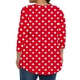 thumbnail image 4 of successthop Plus Size Blouses for Women 3/4 Sleeve Tunic Top Crewneck Curved Hem Shirt Polka Dots Shirts Loungewear, 4 of 6