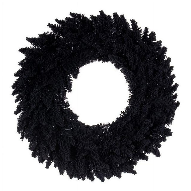 Vickerman K221730 30 in. Flocked Fir 260 Tips Wreath, Black