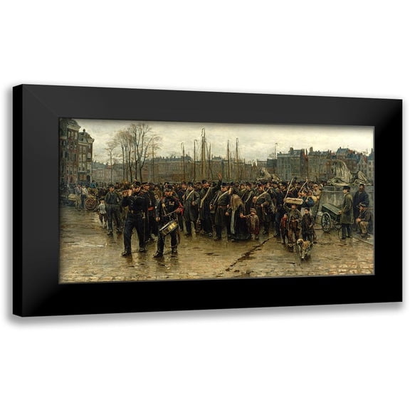 Israels, Isaac 14x9 Black Modern Framed Museum Art Print Titled - Transport of colonial soldiers