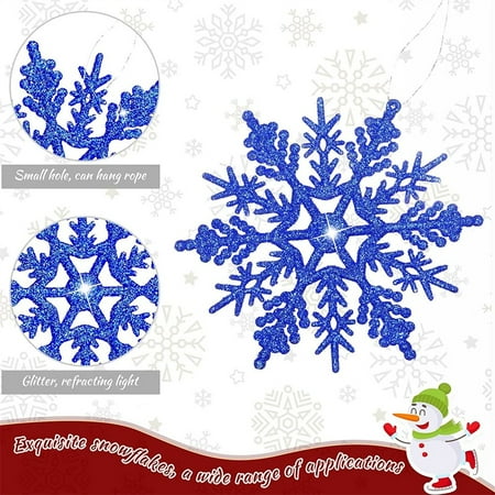 

Hayafir Plastic Glitter Powder Snowflake Christmas Tree Ornament Winter Decoration