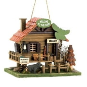 Home Decorative Log Cabin Wood Bird House - Multicolor