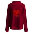 thumbnail image 4 of Craaazy Women's Valentine's Printed Winter High Neck Long Sleeved Pockets Shirts Gifts, 4 of 5