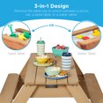 thumbnail image 3 of Best Choice Products Kids 3-in-1 Outdoor Convertible Activity Sand & Water Picnic Table w/ Umbrella - Navy, 3 of 8