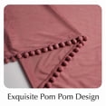thumbnail image 6 of NICETOWN Pom Pom Velvet Curtains for Bedroom, Soft Elegant Blackout Thermal Insulated Rod Pocket Velvet Drapes for Nursery Living Room Home Theater, Dry Rose, 52"x84", 2 Panels, 6 of 9