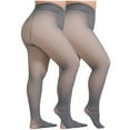 thumbnail image 1 of Roncen 2-Pack Plus Size Sheer Toe Tights, 90g Lightweight Warm Invisible Pantyhose, Seamless, 1 of 7